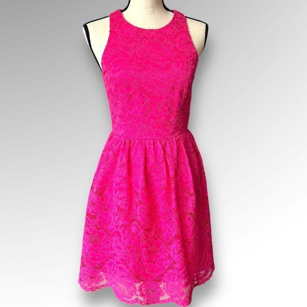 TRINA TURK Pink Cotton Lace Sleeveless.